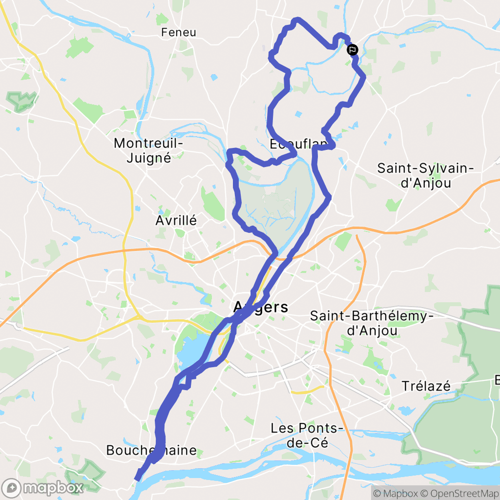 Briollay : carte du parcours de randonnée - France
