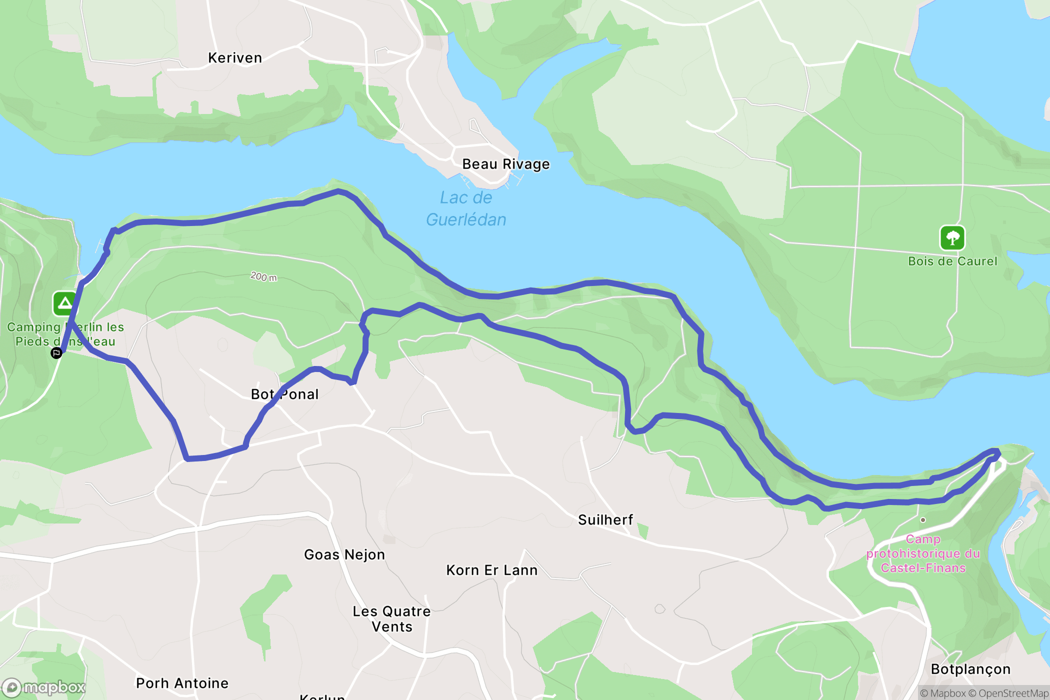 Saint-Aignan : carte du parcours de randonnée - France