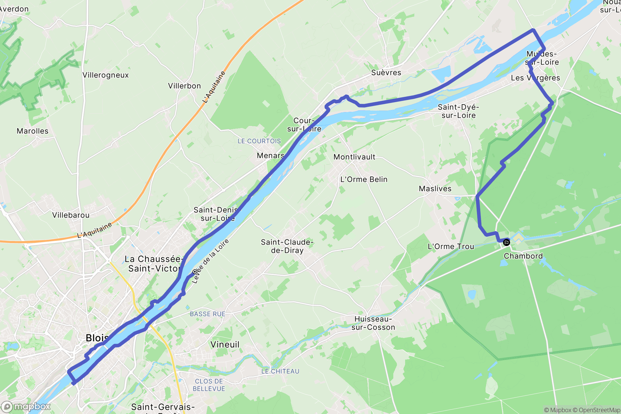 Vineuil : carte du parcours de randonnée - France
