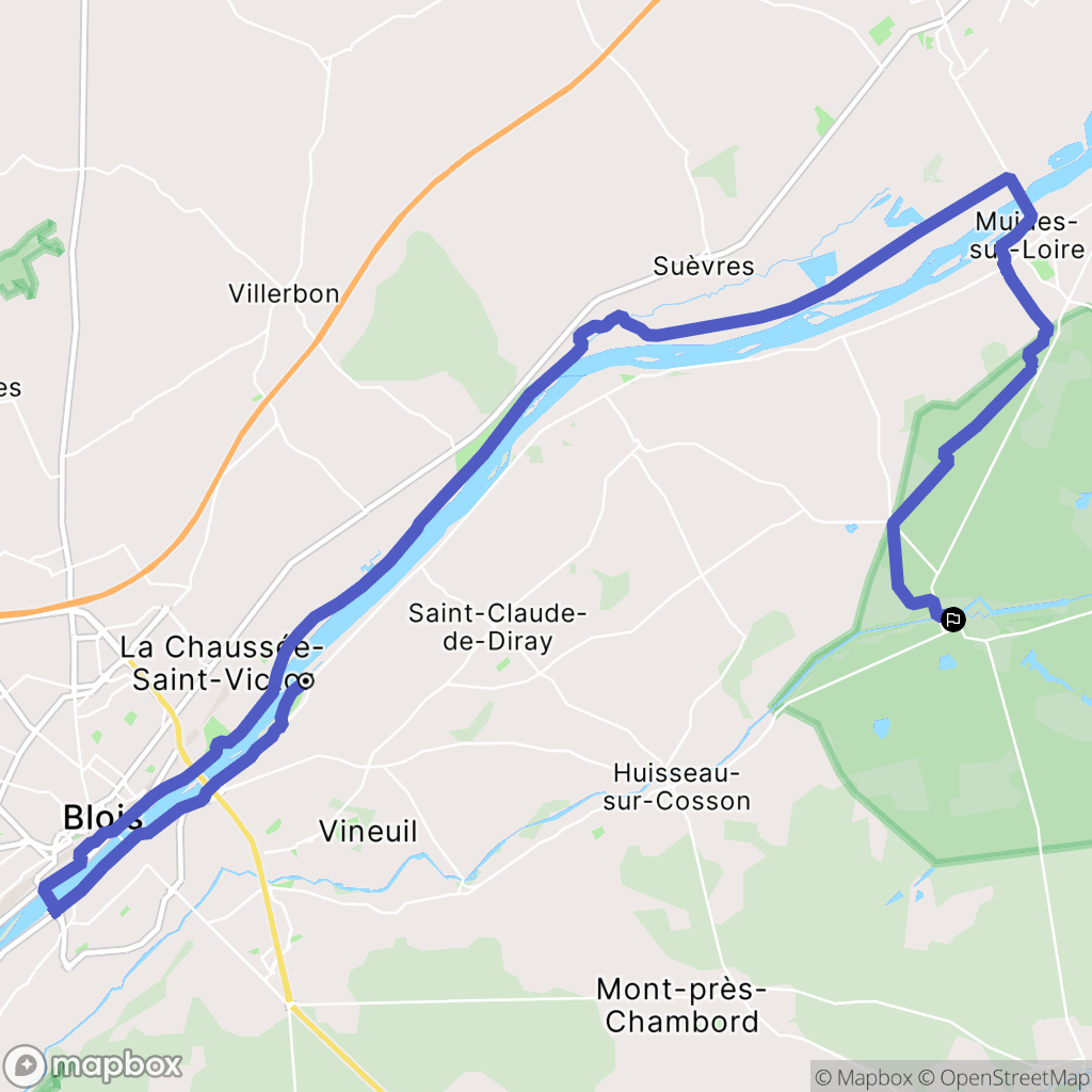 Vineuil : carte du parcours de randonnée - France