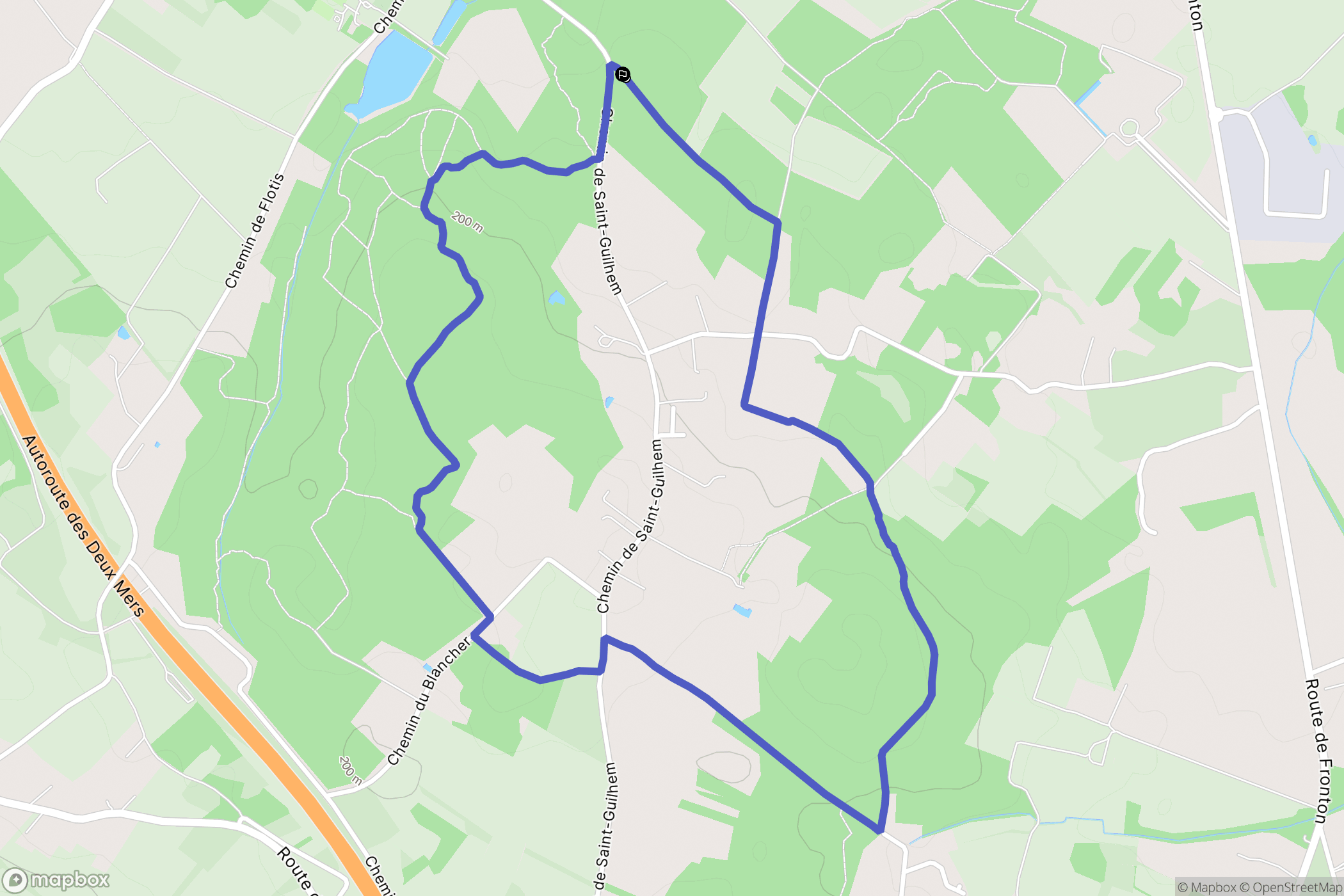 Castelnau-d'Estrétefonds : carte du parcours de randonnée - France