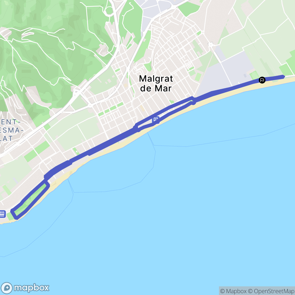 Malgrat de Mar : carte du parcours de randonnée - Spain