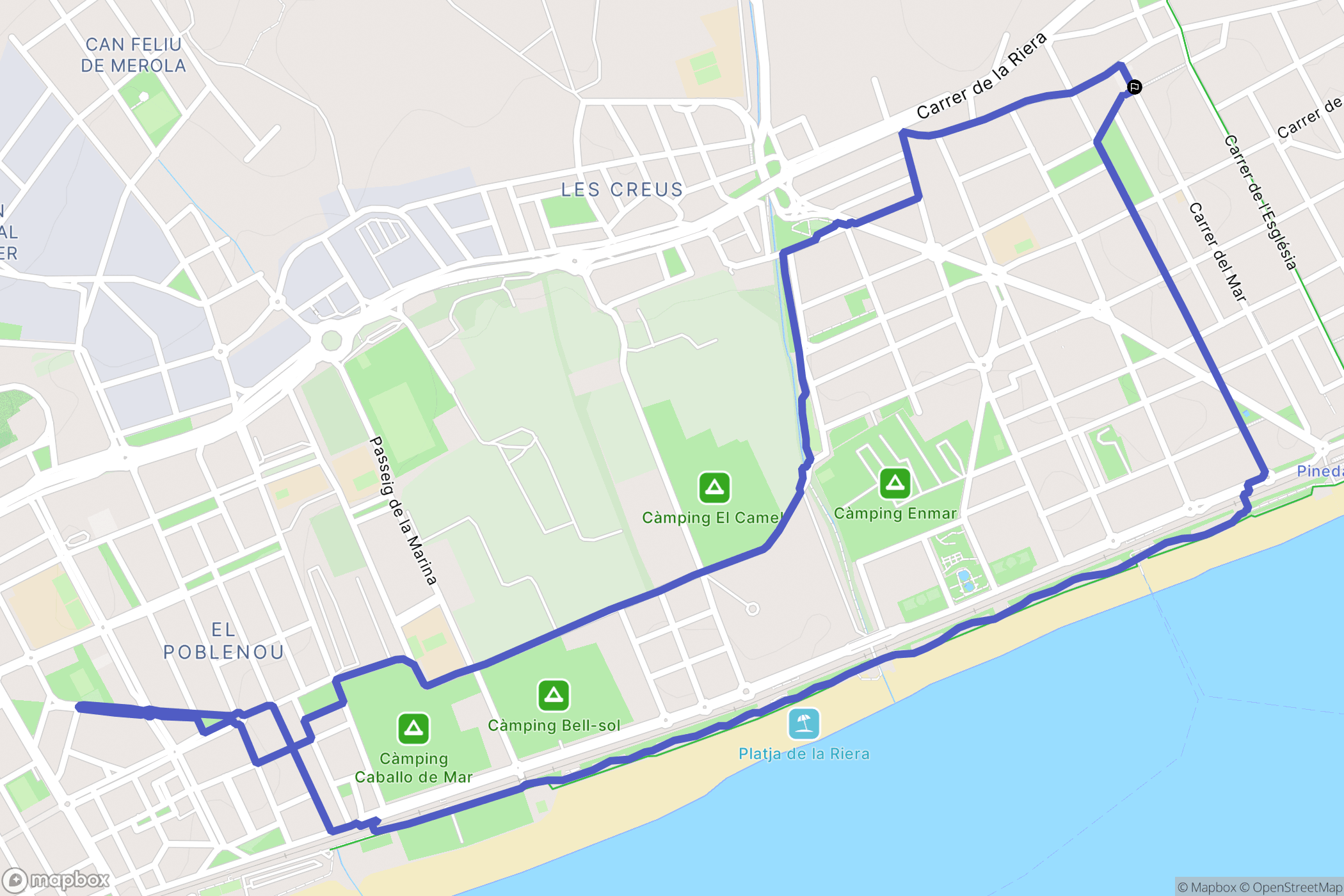 Pineda de Mar : carte du parcours de randonnée - Spain