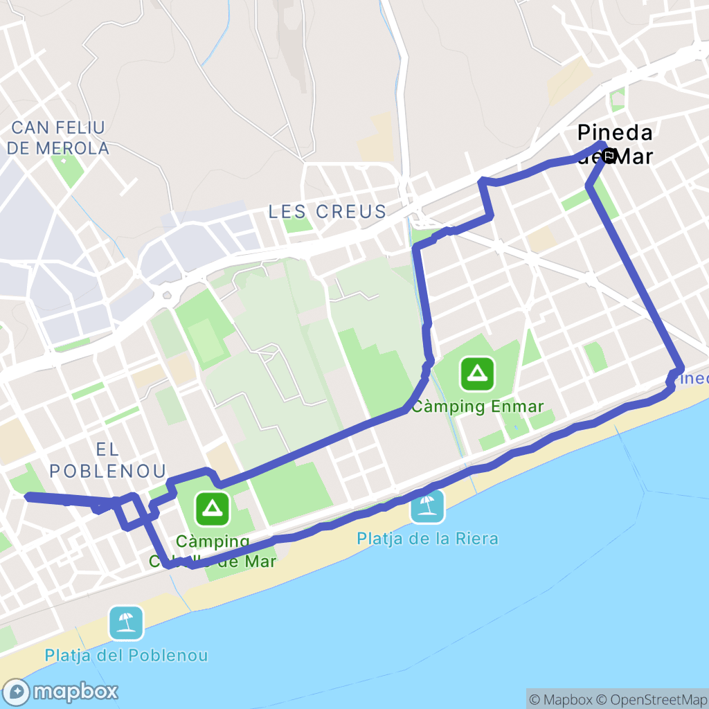 Pineda de Mar : carte du parcours de randonnée - Spain