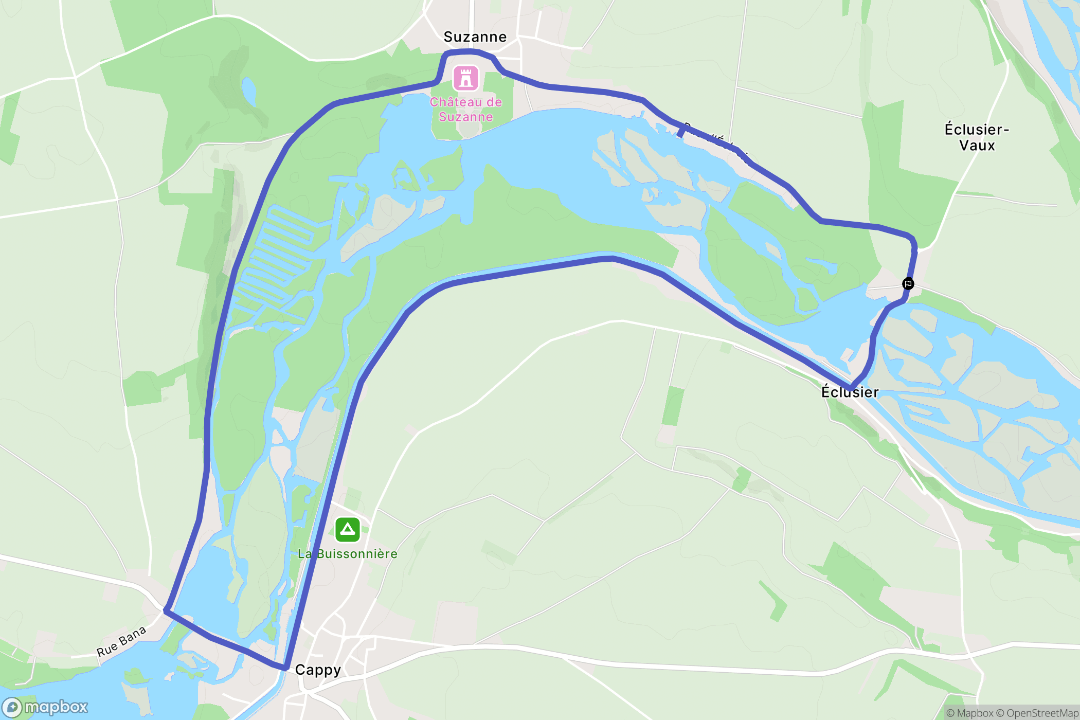 Éclusier-Vaux : carte du parcours de randonnée - France