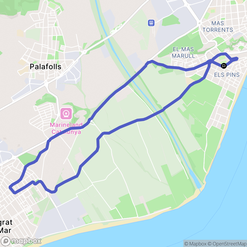Blanes : carte du parcours de randonnée - Spain