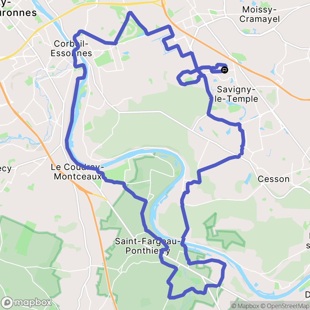 Savigny-le-Temple : carte du parcours de randonnée - France