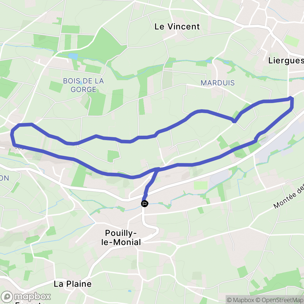 Porte des Pierres Dorées : carte du parcours de randonnée - France