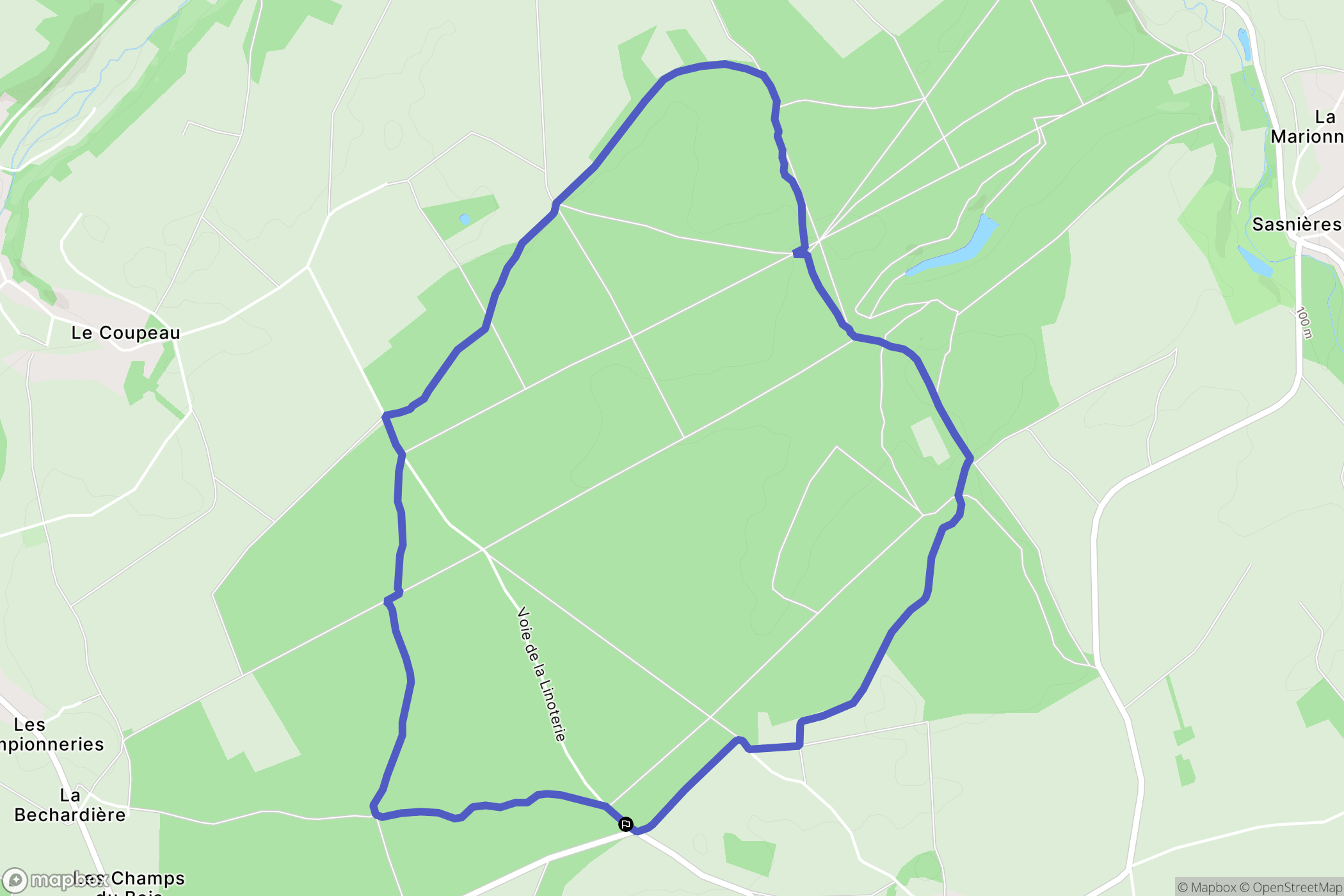 Prunay-Cassereau : carte du parcours de randonnée - France