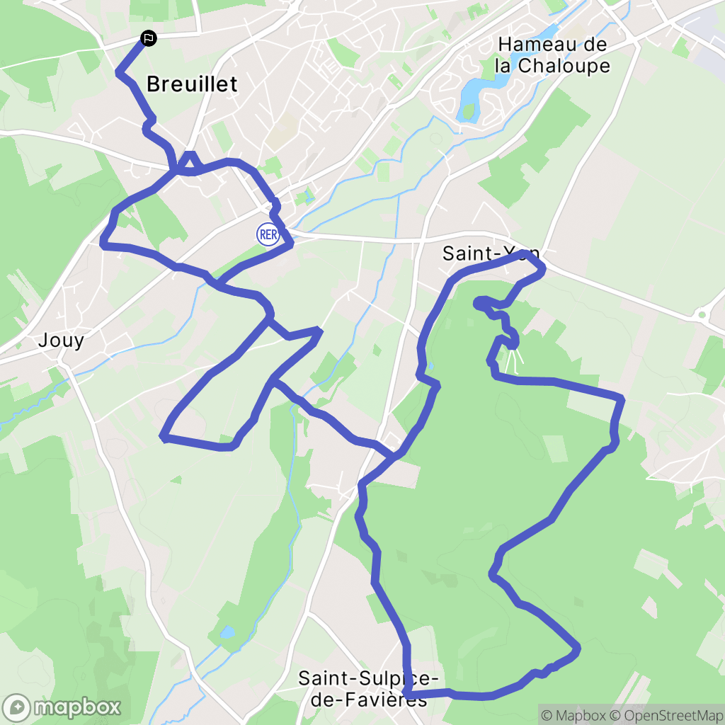 Breuillet : carte du parcours de randonnée - France