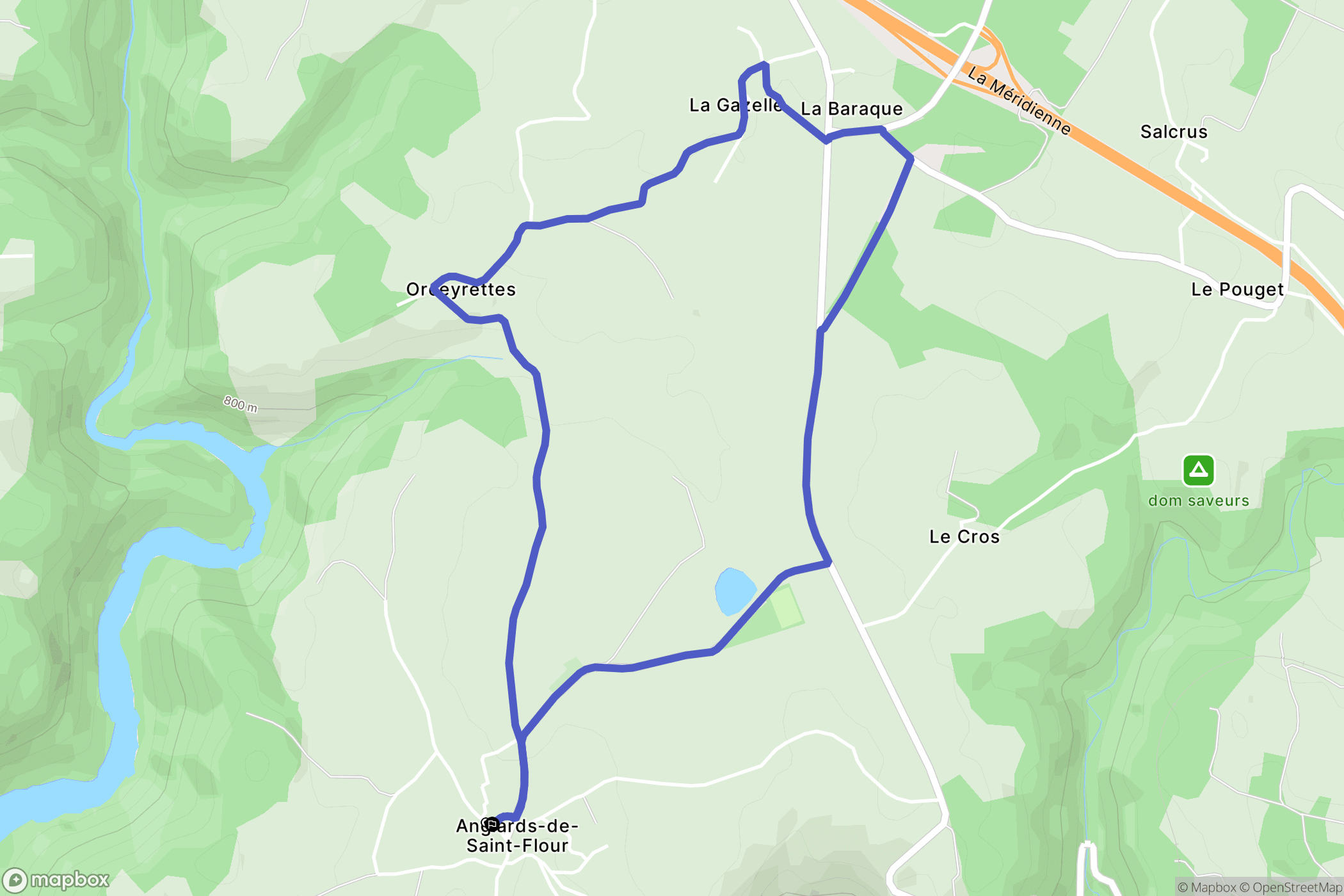 Anglards-de-Saint-Flour : carte du parcours de randonnée - France