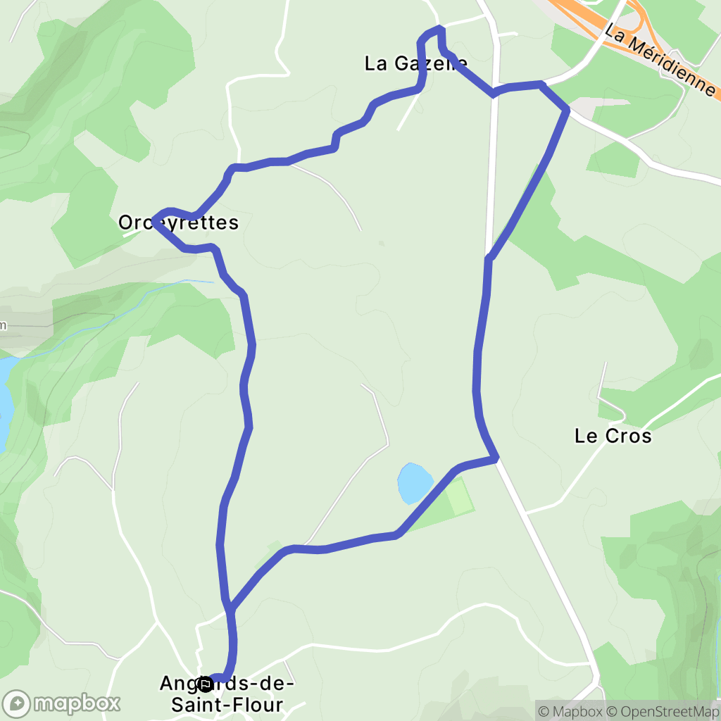 Anglards-de-Saint-Flour : carte du parcours de randonnée - France