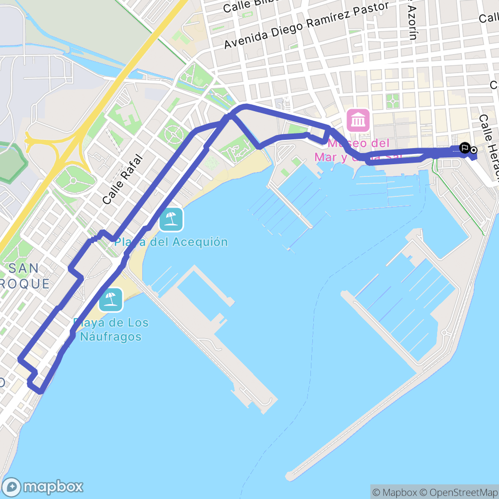 Torrevieja : carte du parcours de randonnée - Spain