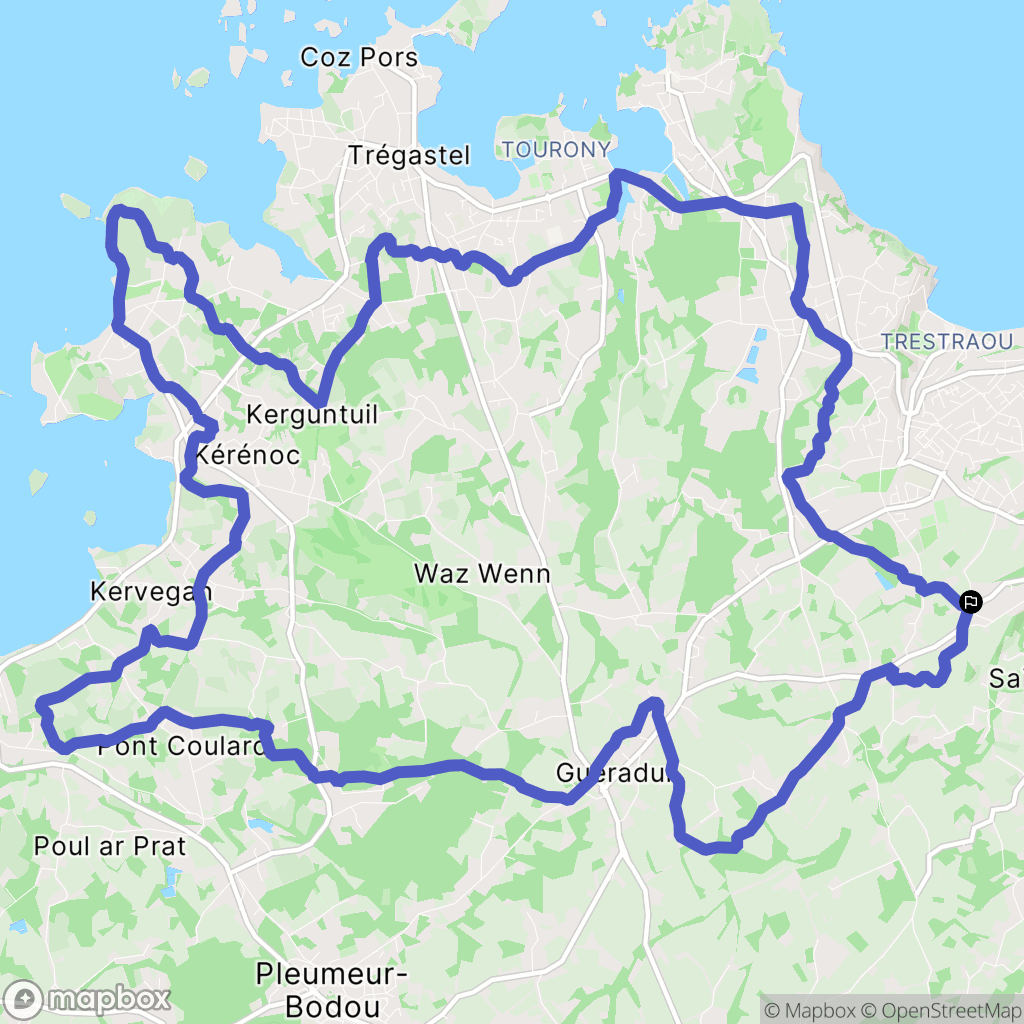Perros-Guirec : carte du parcours de randonnée - France
