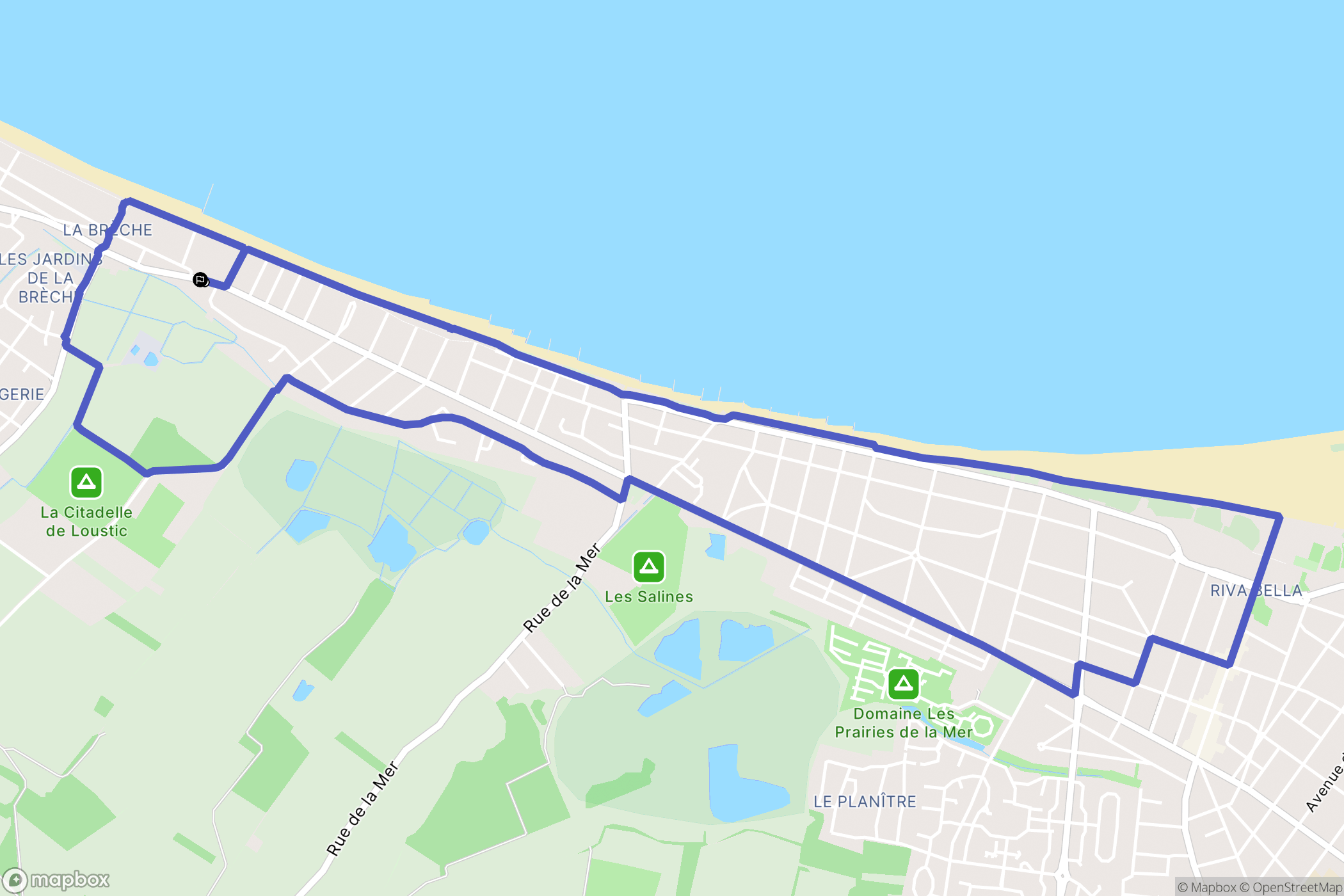 Hermanville-sur-Mer : carte du parcours de randonnée - France