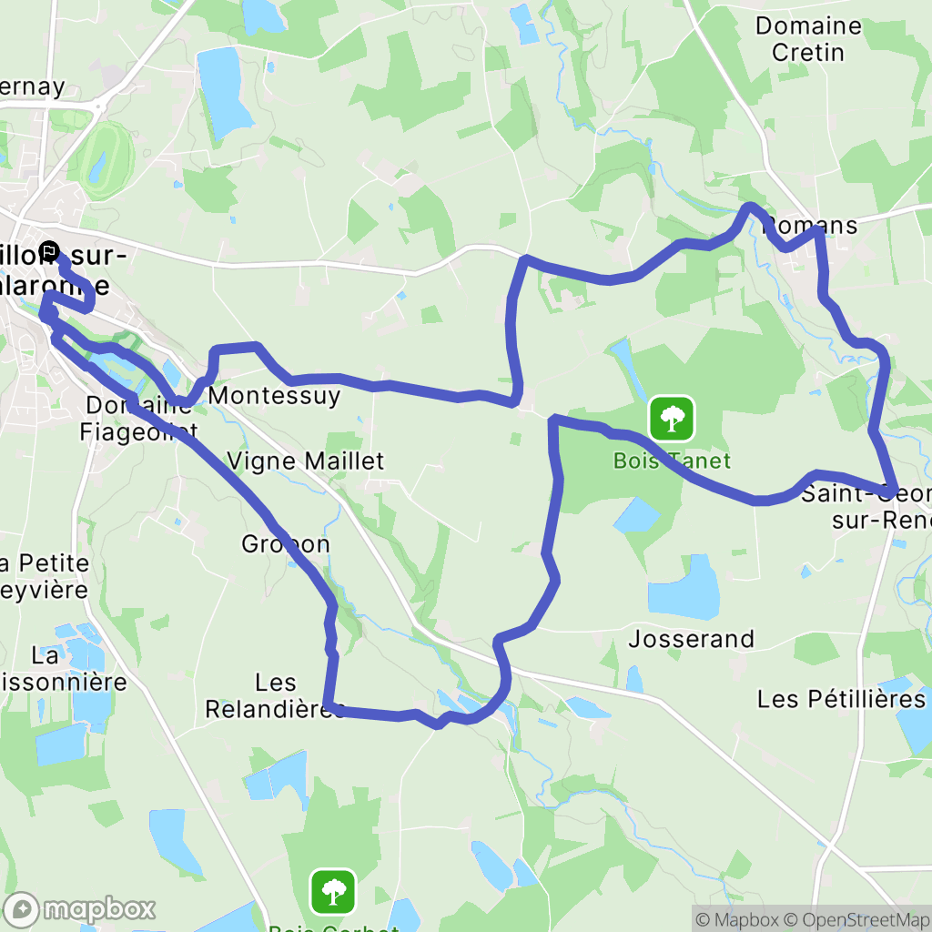 Châtillon-sur-Chalaronne : carte du parcours de randonnée - France