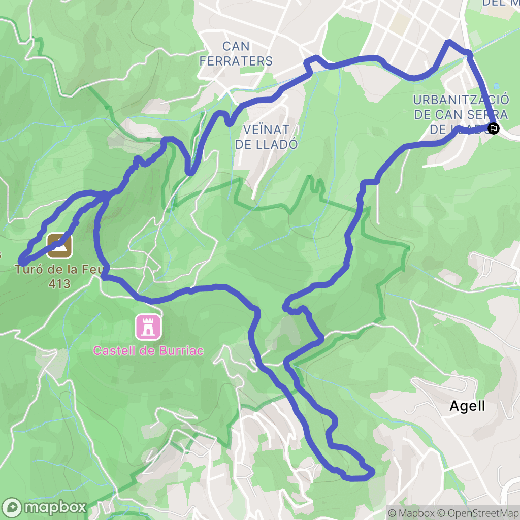 Argentona : carte du parcours de randonnée - Spain