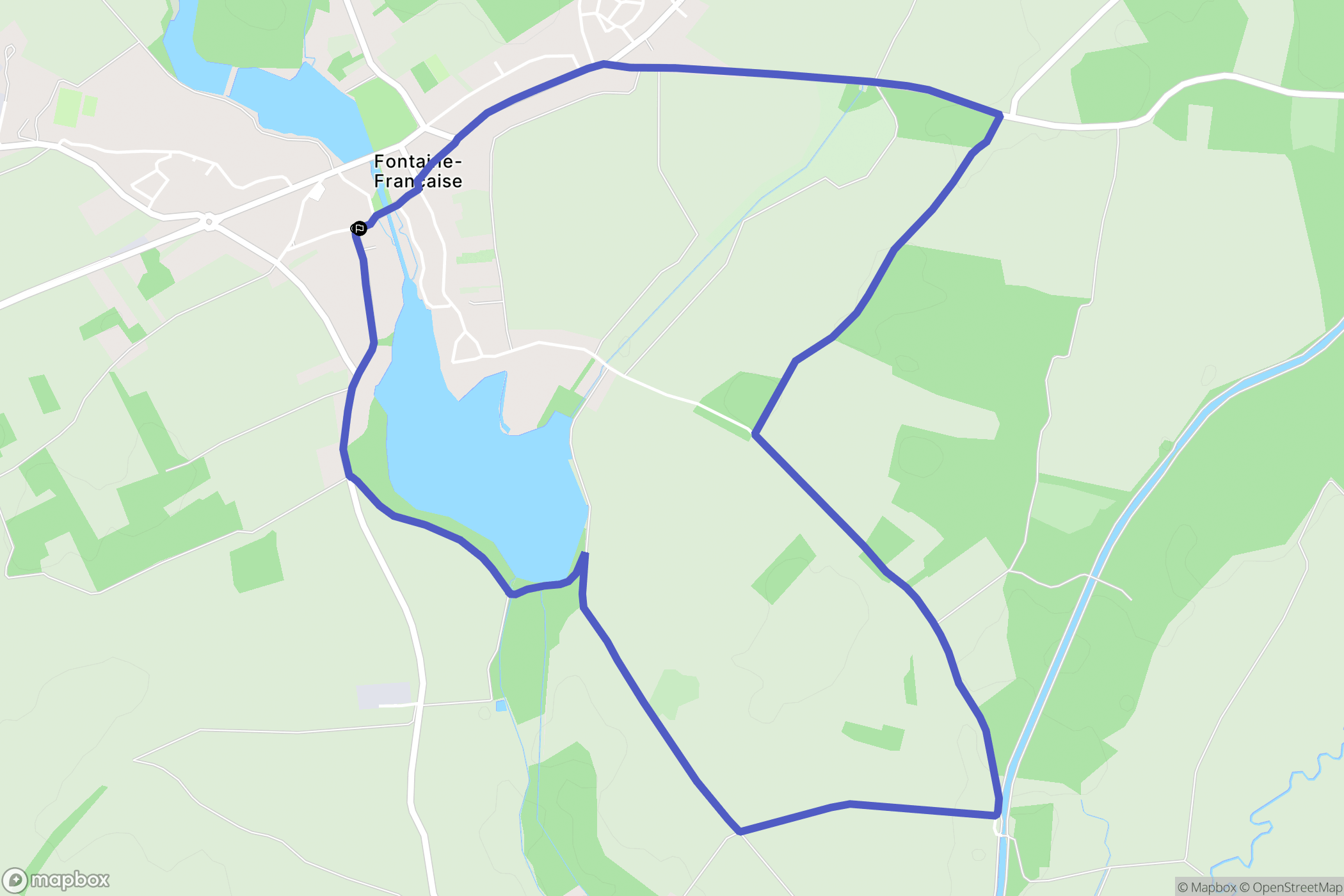Fontaine-Française : carte du parcours de randonnée - France