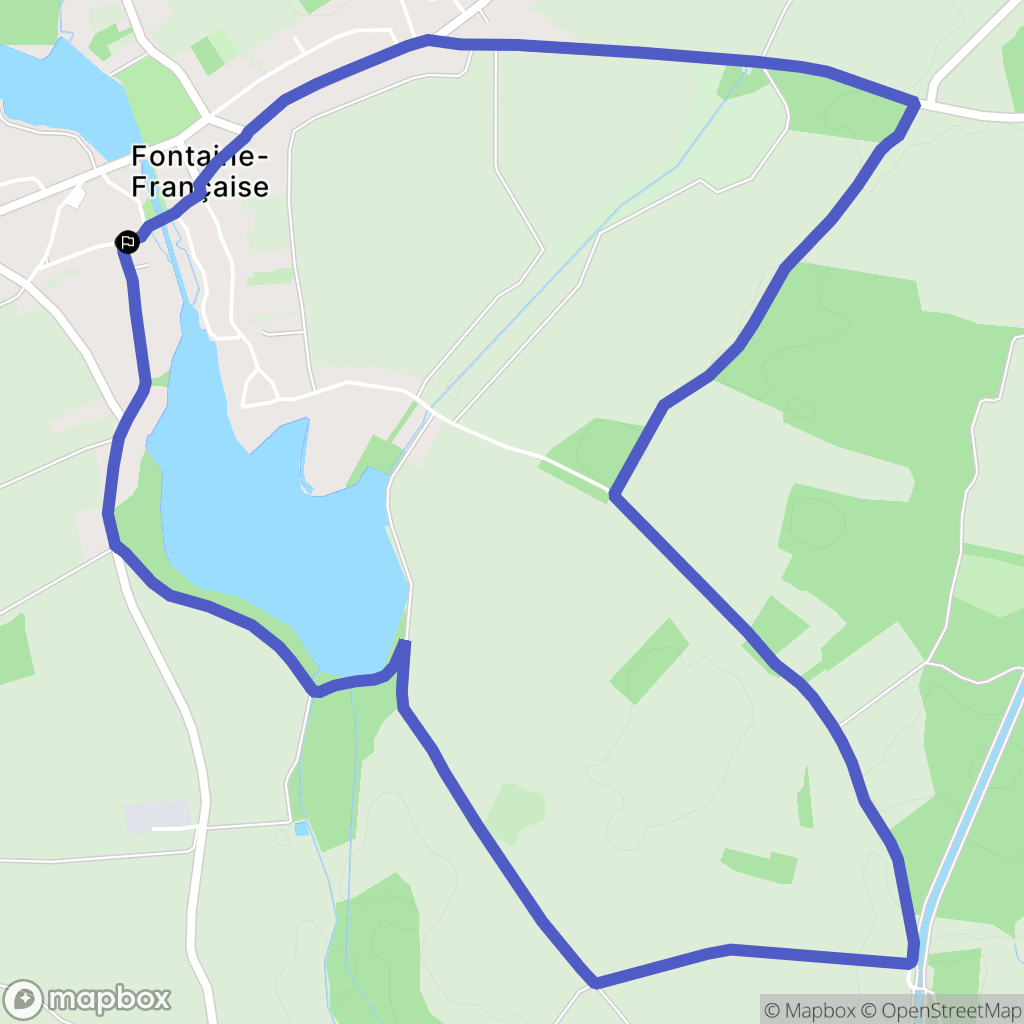 Fontaine-Française : carte du parcours de randonnée - France
