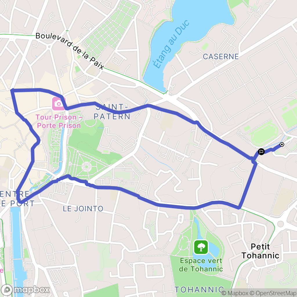 Vannes : carte du parcours de randonnée - France