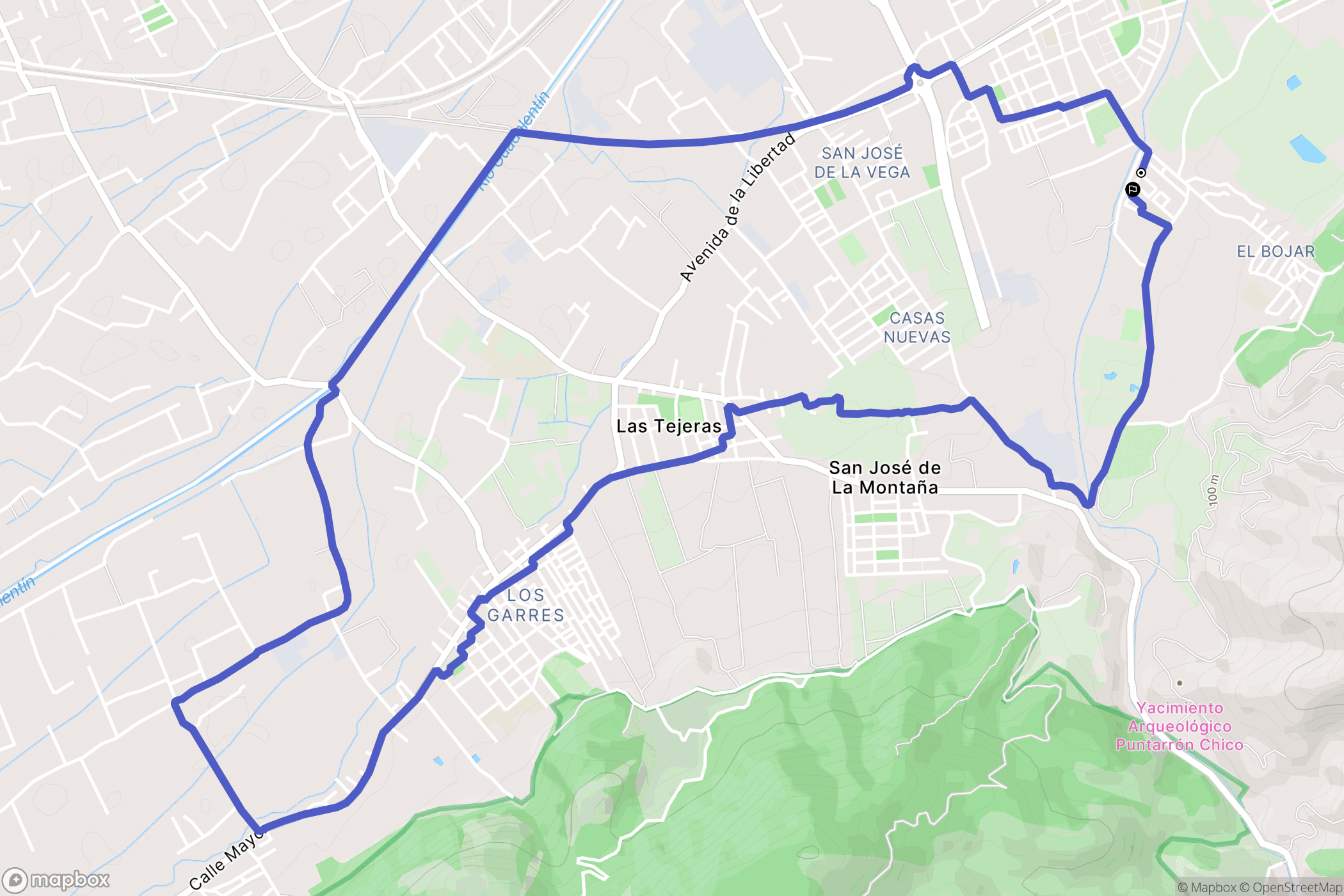 Murcia : carte du parcours de randonnée - Spain
