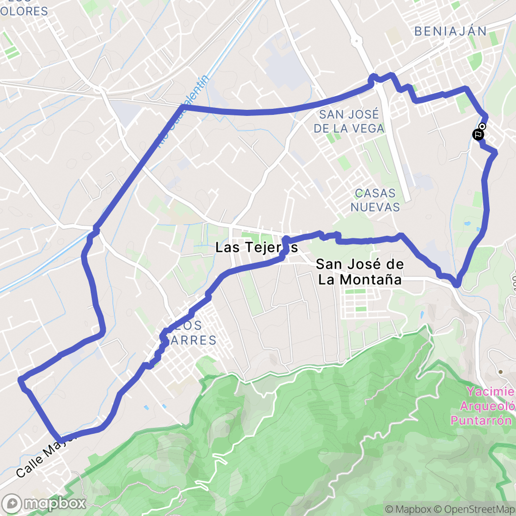 Murcia : carte du parcours de randonnée - Spain