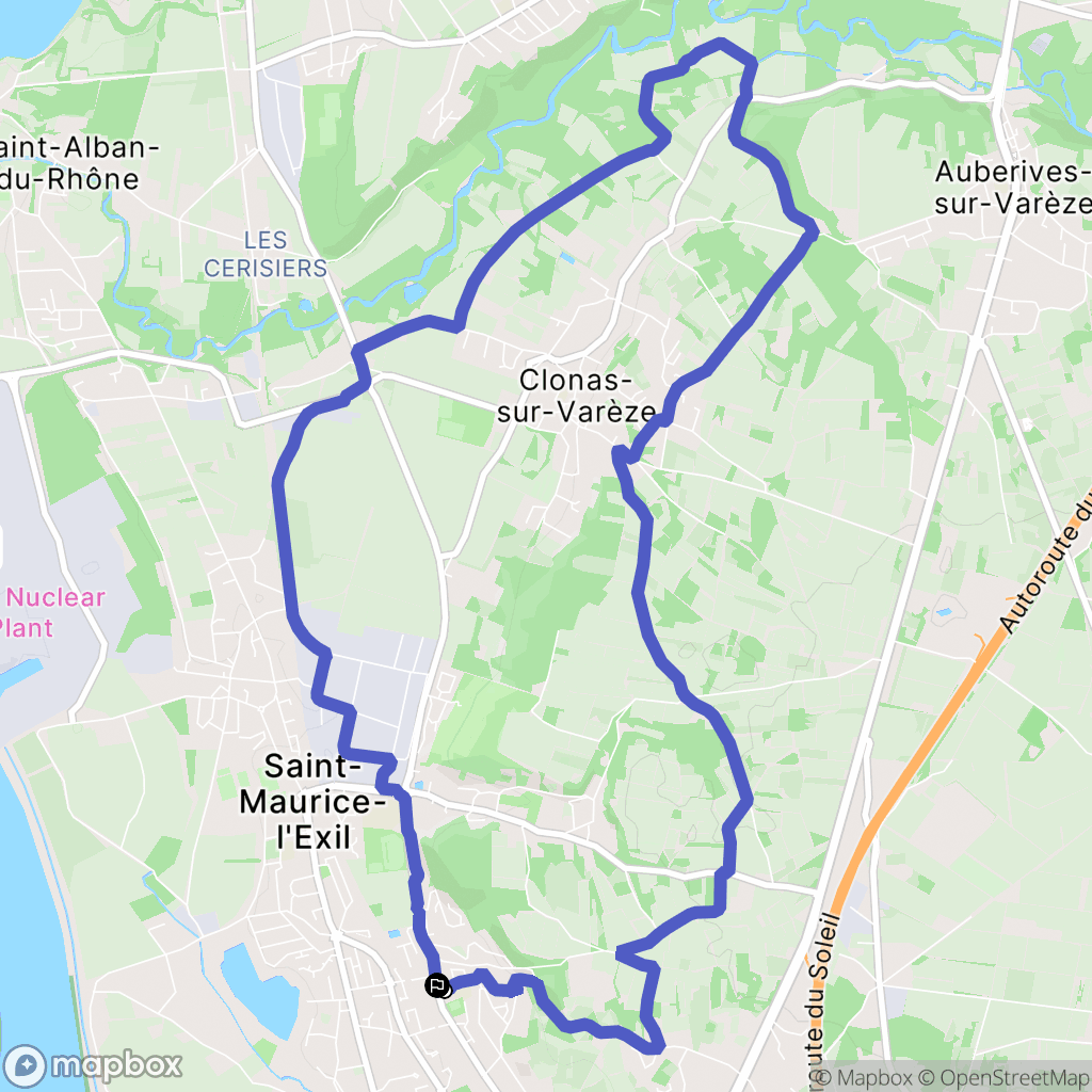 Saint-Maurice-l'Exil : carte du parcours de randonnée - France