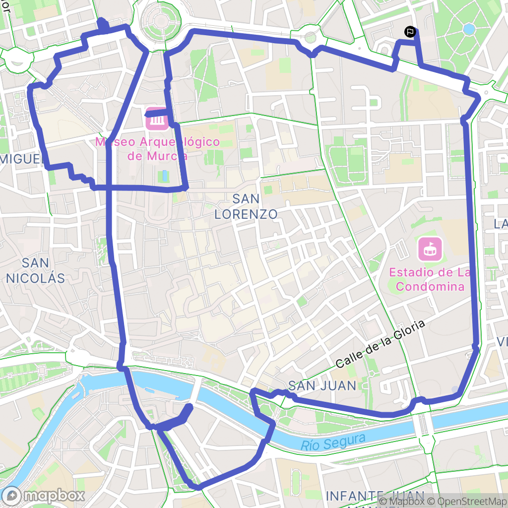 Murcia : carte du parcours de randonnée - Spain