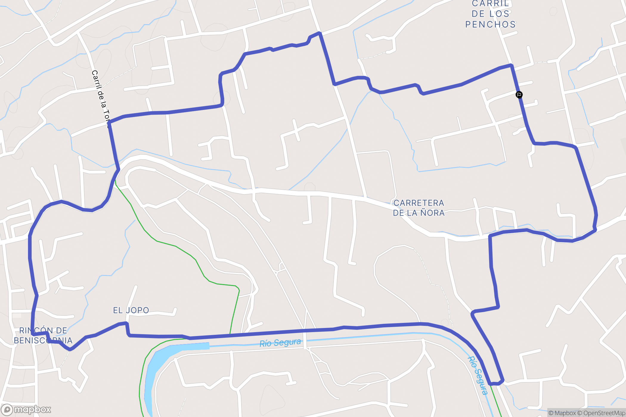 Murcia : carte du parcours de randonnée - Spain