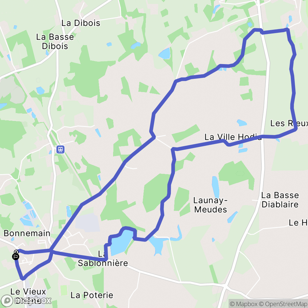 Bonnemain : carte du parcours de randonnée - France