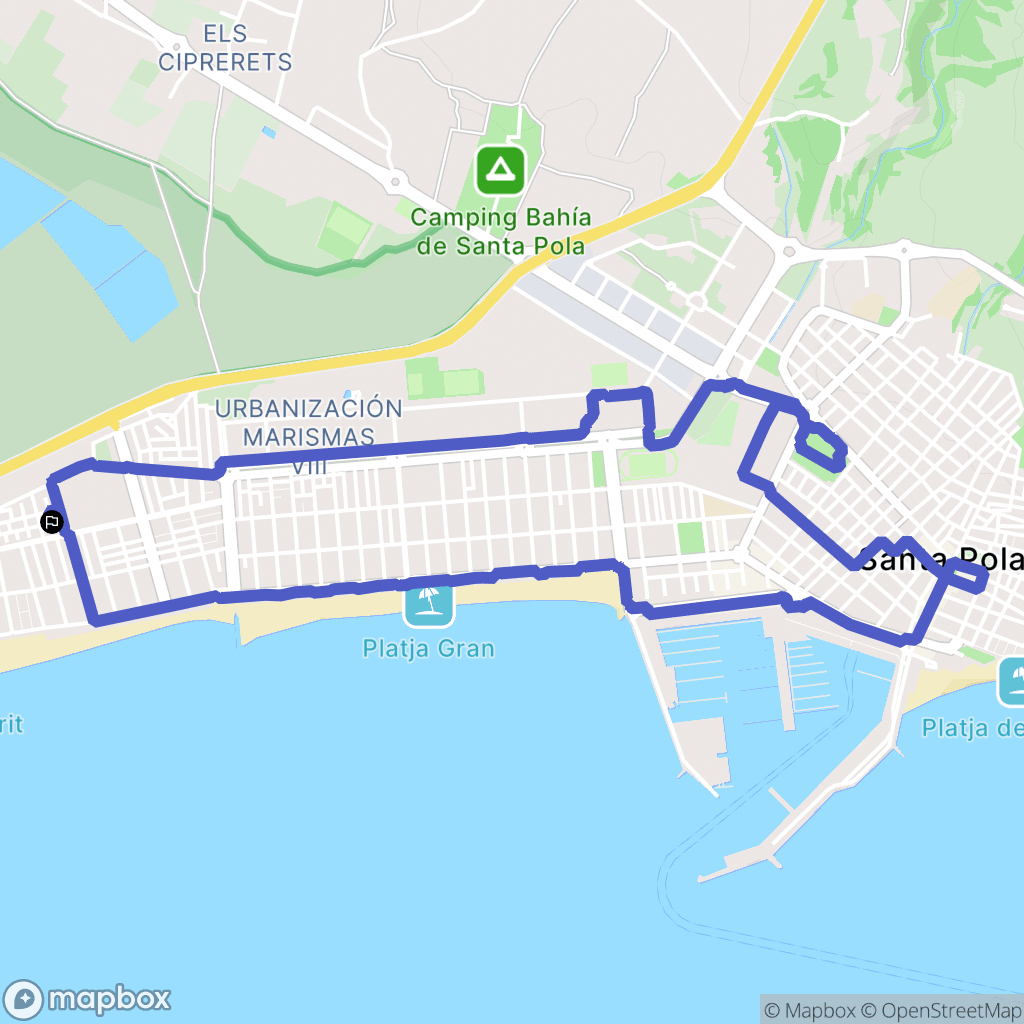 Santa Pola : carte du parcours de randonnée - Spain