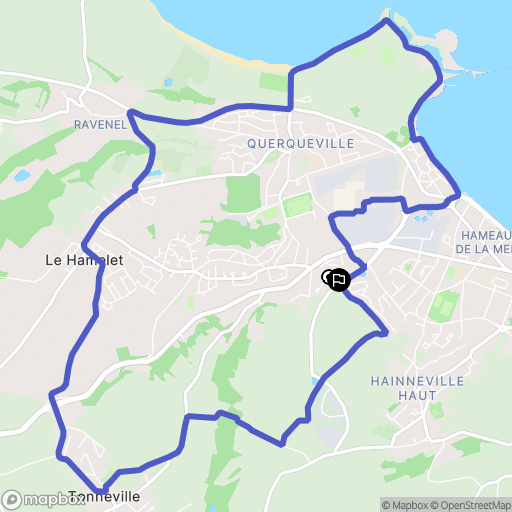 Cherbourg-en-Cotentin : carte du parcours de randonnée - France
