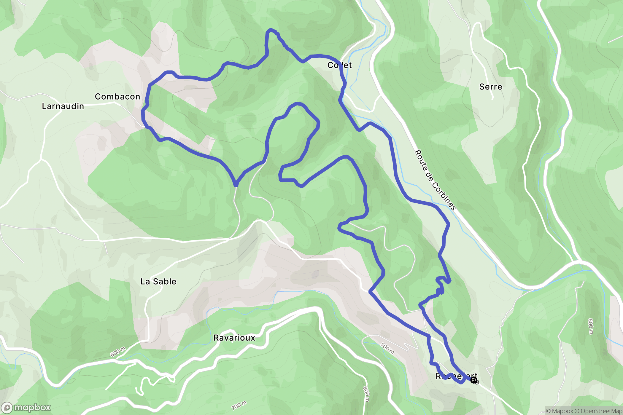 Saint-Laurent-Rochefort : carte du parcours de randonnée - France