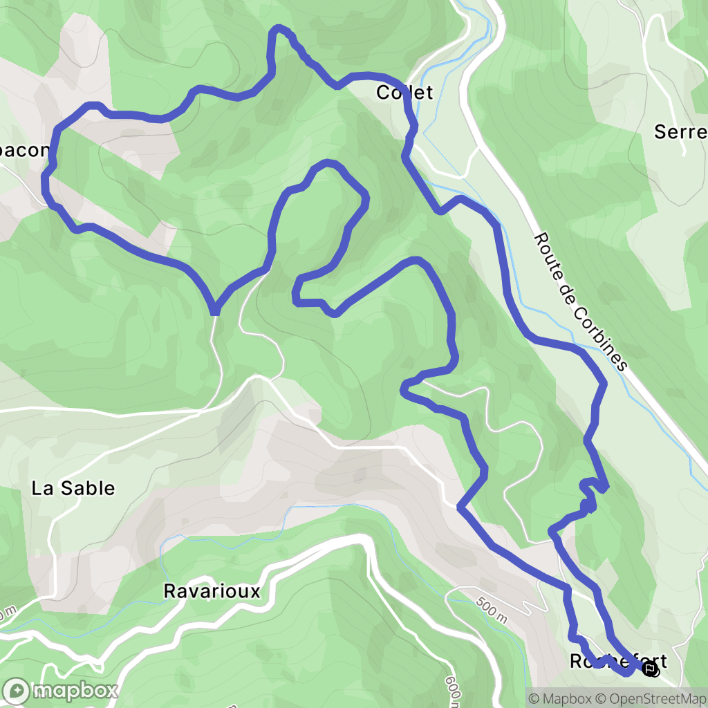 Saint-Laurent-Rochefort : carte du parcours de randonnée - France