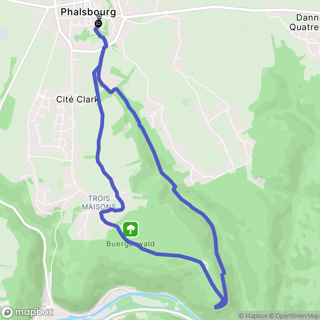 Phalsbourg : carte du parcours de randonnée - France