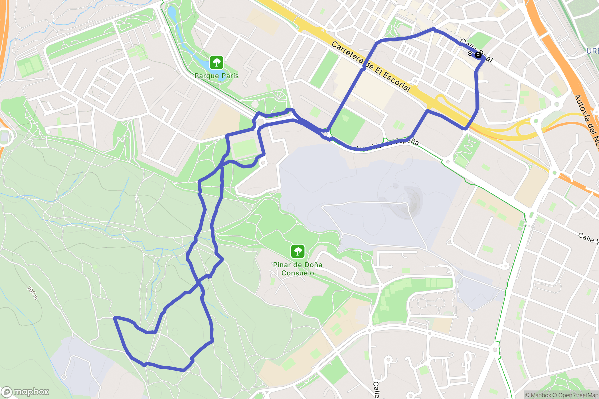 Las Rozas de Madrid : carte du parcours de randonnée - Spain