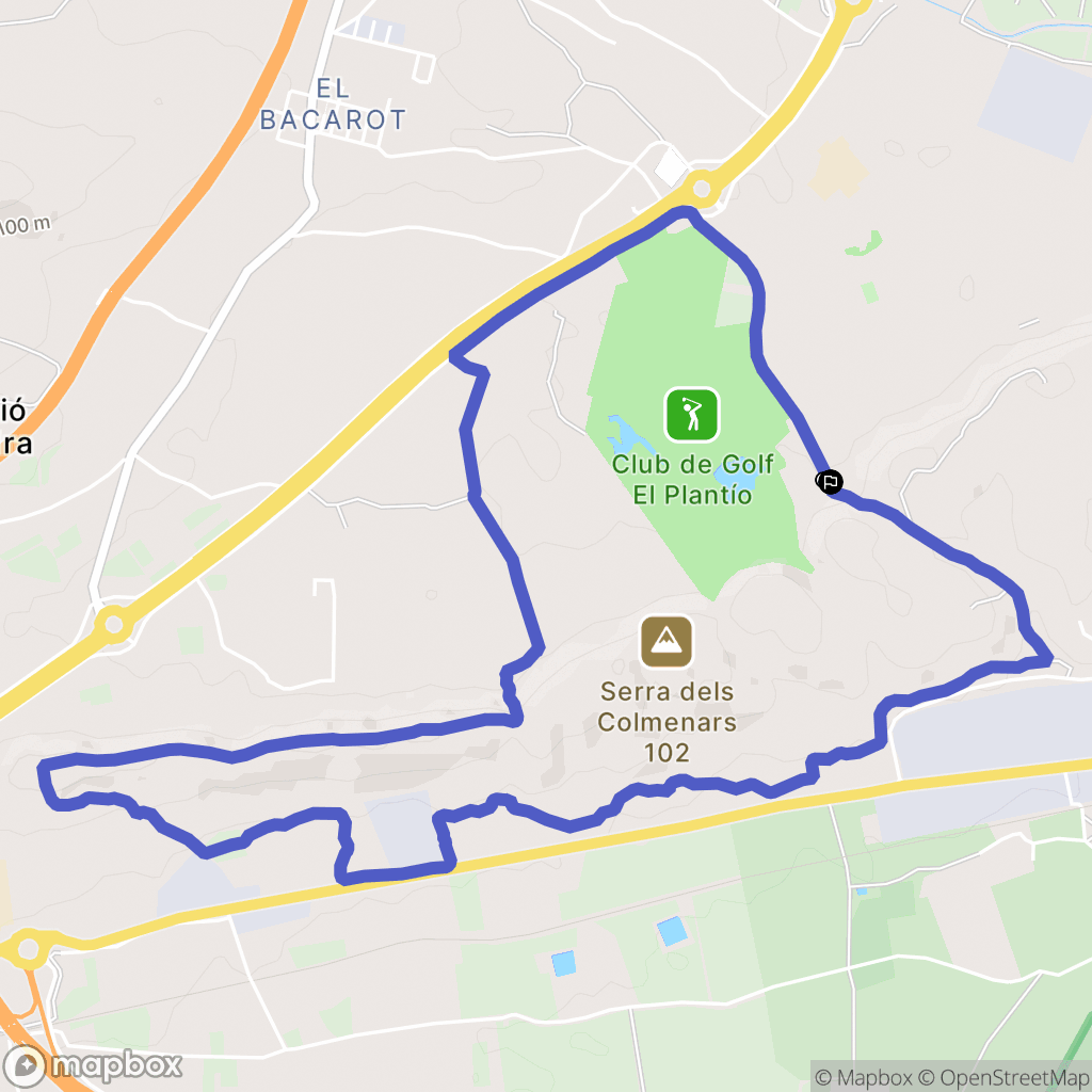 Alicante : carte du parcours de randonnée - Spain