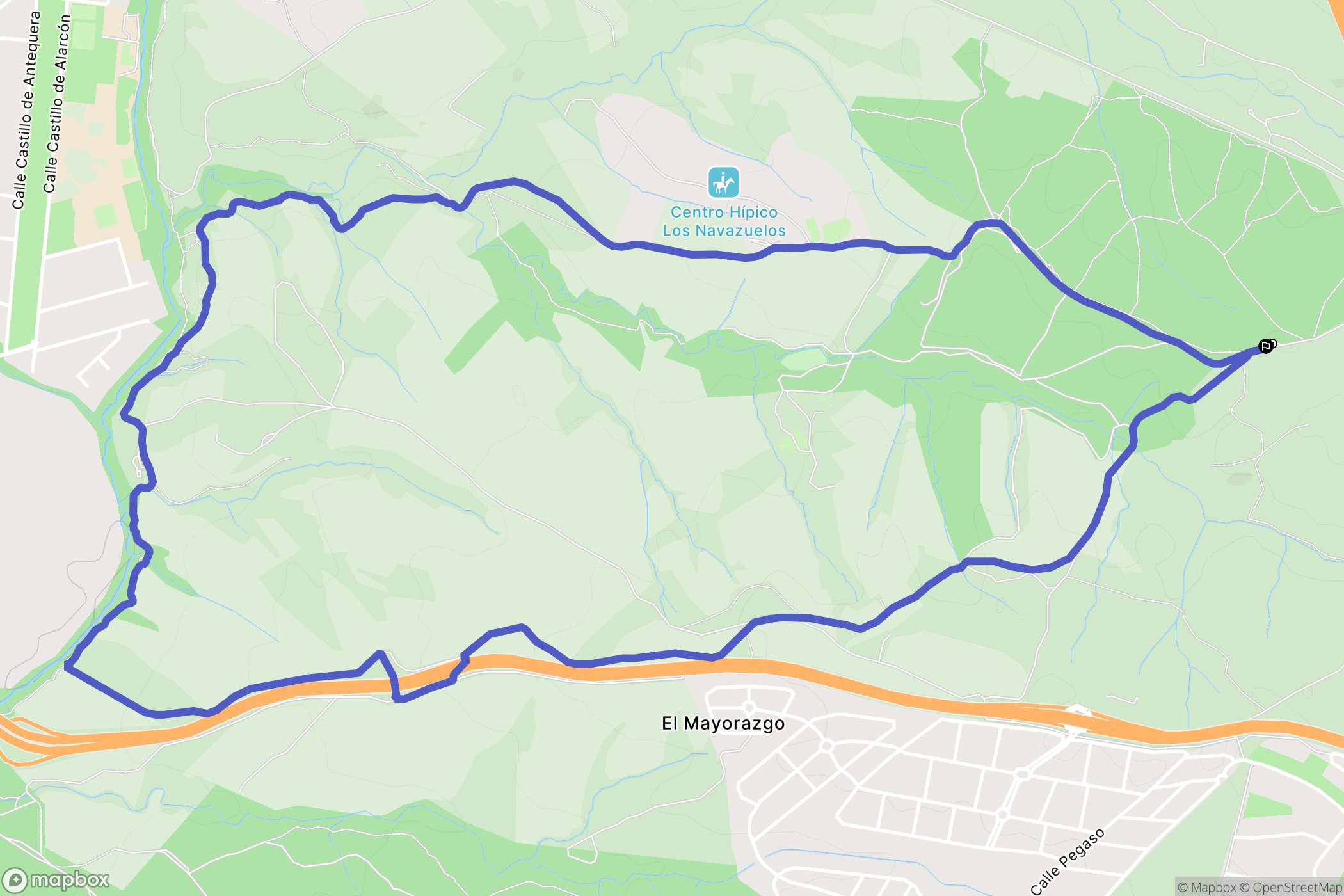Madrid : carte du parcours de randonnée - Spain