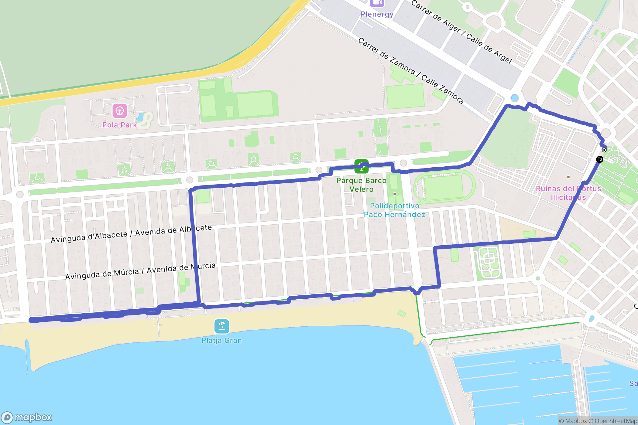 Santa Pola : carte du parcours de randonnée - Spain
