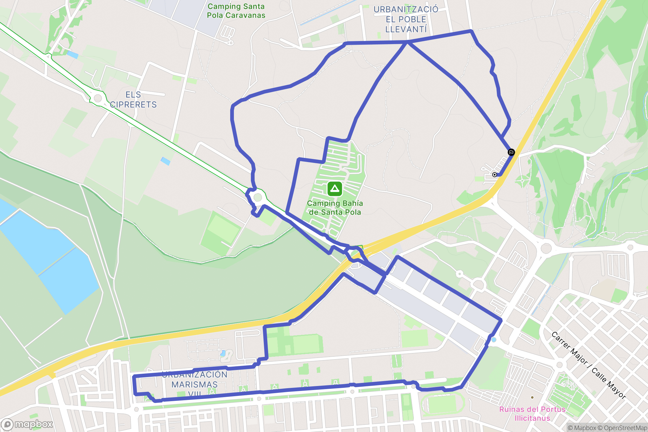 Santa Pola : carte du parcours de randonnée - Spain