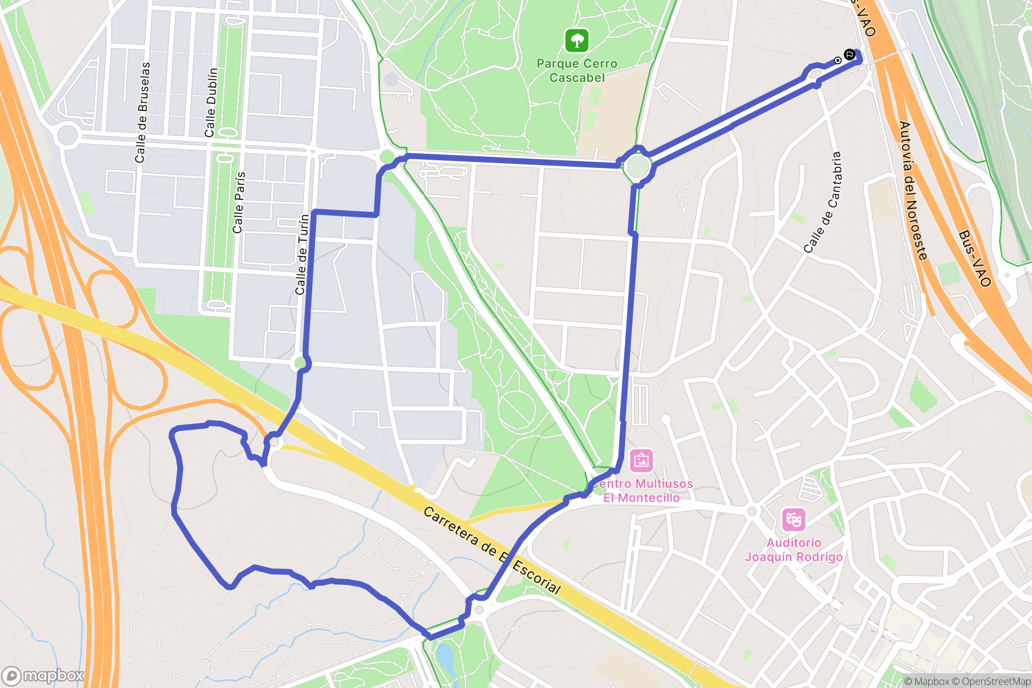 Las Rozas de Madrid : carte du parcours de randonnée - Spain