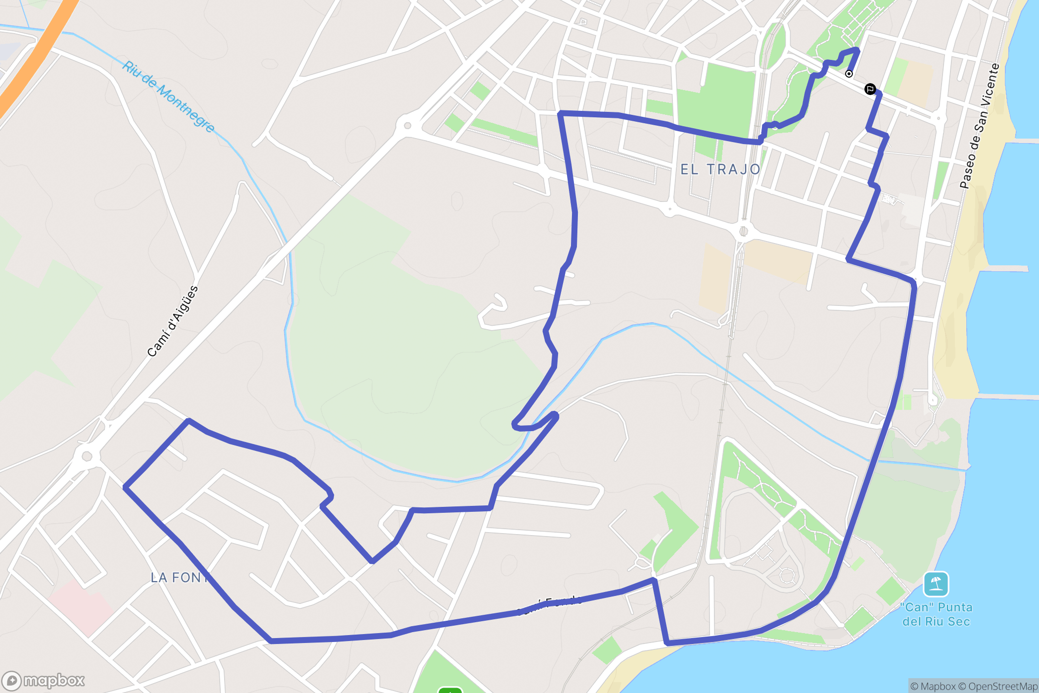 El Campello : carte du parcours de randonnée - Spain