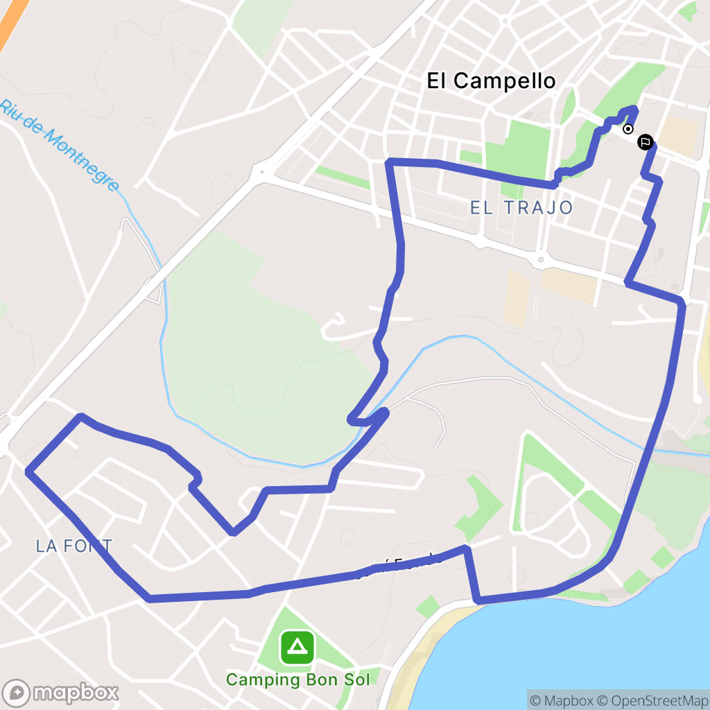 El Campello : carte du parcours de randonnée - Spain