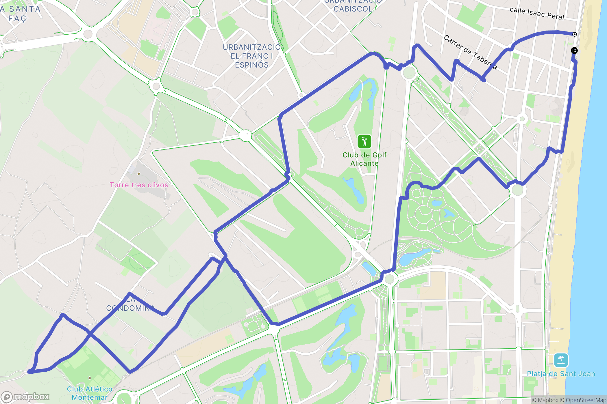 El Campello : carte du parcours de randonnée - Spain