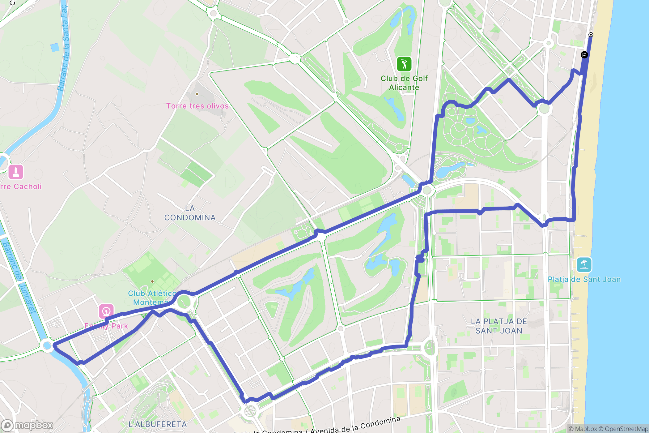 El Campello : carte du parcours de randonnée - Spain
