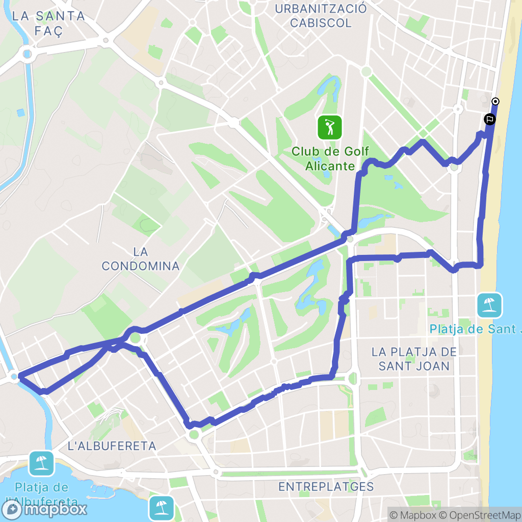 El Campello : carte du parcours de randonnée - Spain