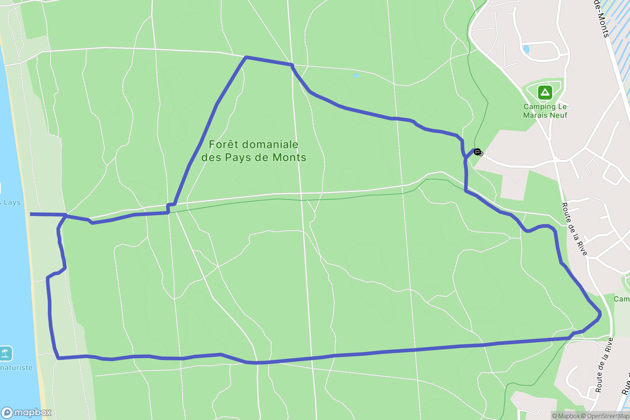 La Barre-de-Monts : carte du parcours de randonnée - France