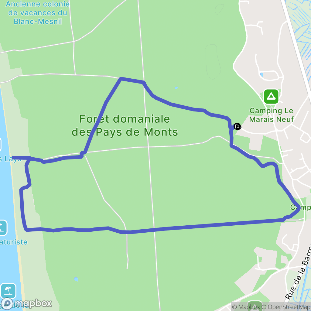 La Barre-de-Monts : carte du parcours de randonnée - France
