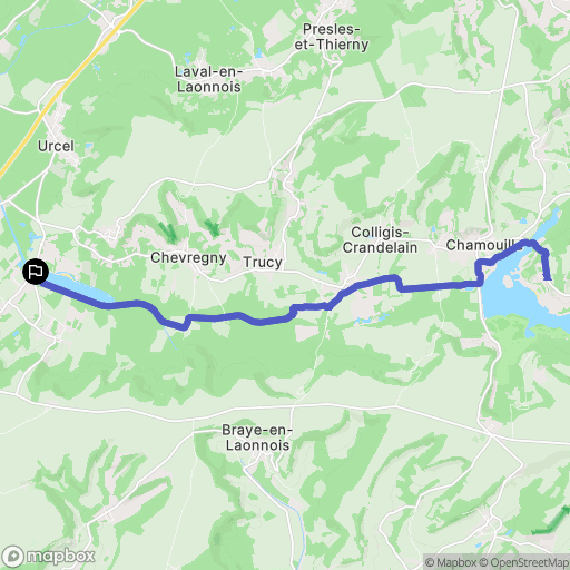 Chavignon : carte du parcours de randonnée - France