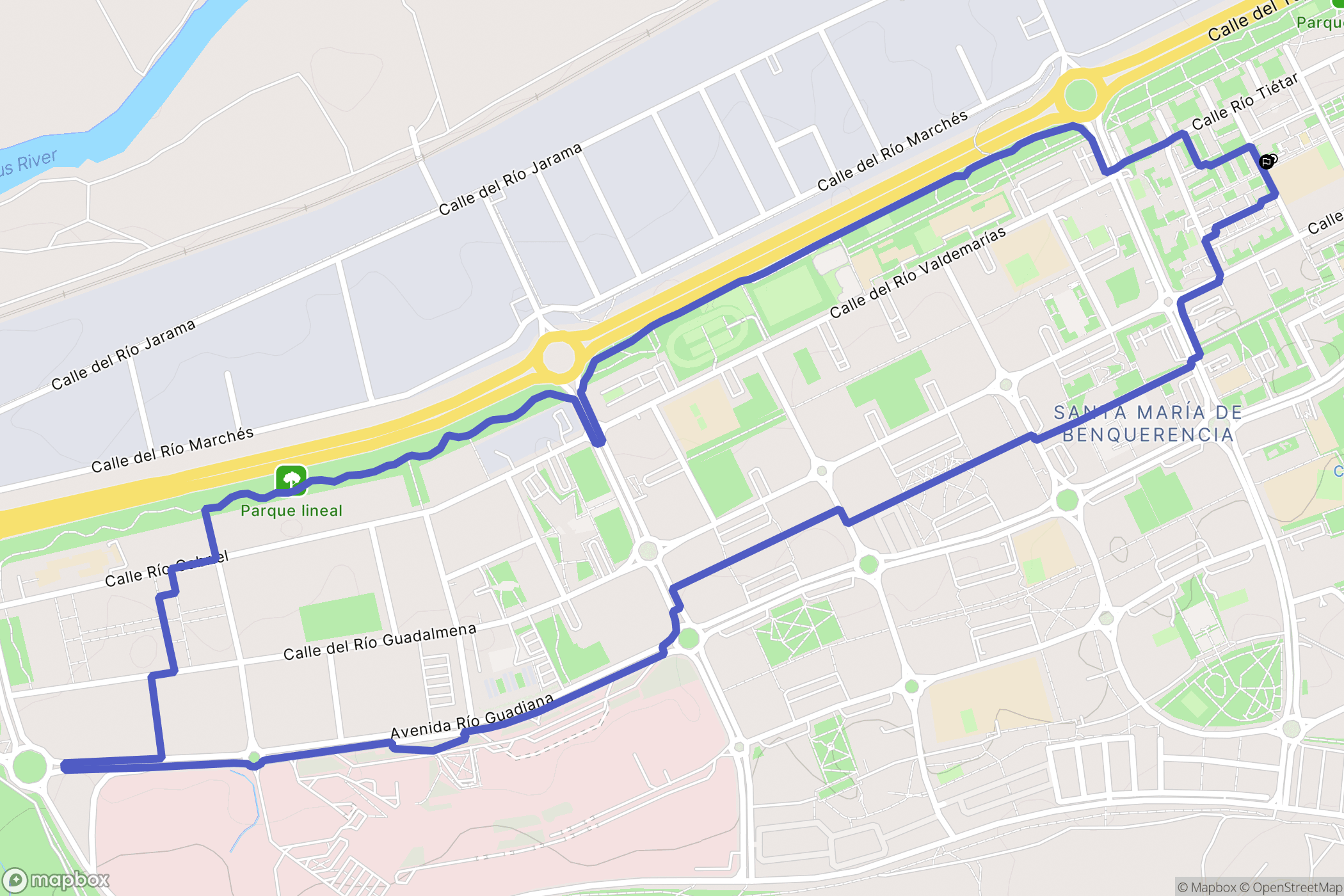 Toledo : carte du parcours de randonnée - Spain